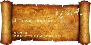 Árvay Andrea névjegykártya