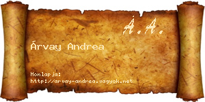 Árvay Andrea névjegykártya