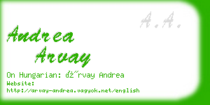 andrea arvay business card